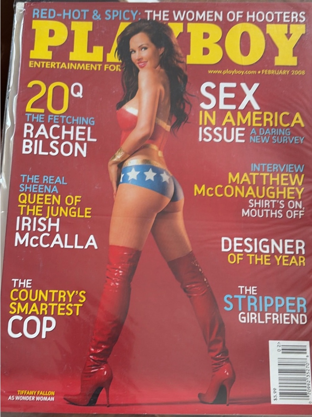 PLAYBOY Red Cover with Yellow Masthead and Blue Star Accents